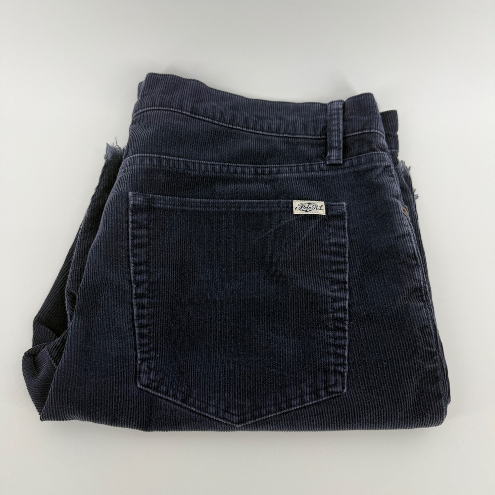 Polo Ralph Lauren Mens Navy Blue Corduroy Raw Hem Shorts Size 36 Vintage Style